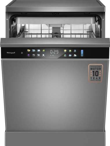 Посудомоечная машина WEISSGAUFF DW 6138 Touch Inverter Autoopen,  полноразмерная, напольная, 59.8см, загрузка 15 комплектов, серебристая [436083]